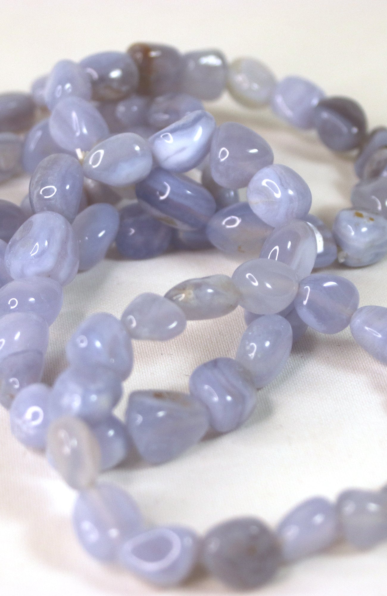 Blue Lace Agate Tumbled Stone Bracelet